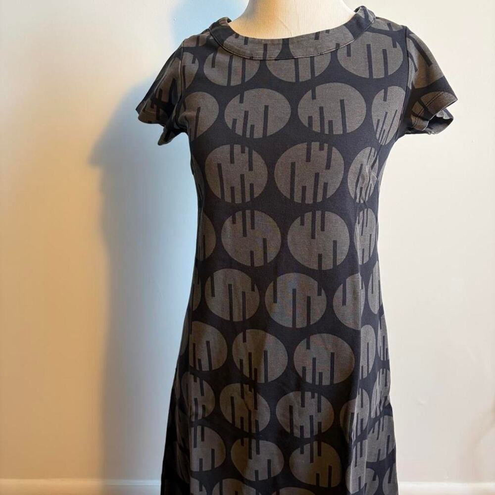 H&M Gray and Black Geometric Pattern Mini Dress